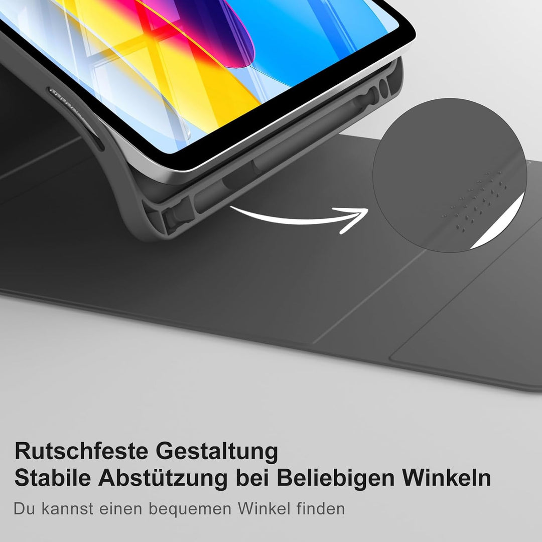 Hülle mit Tastatur für iPad A16 11/10 Generation (2025/2022, 11/10.9 Zoll), 7 Farben Beleuchtete Abn
