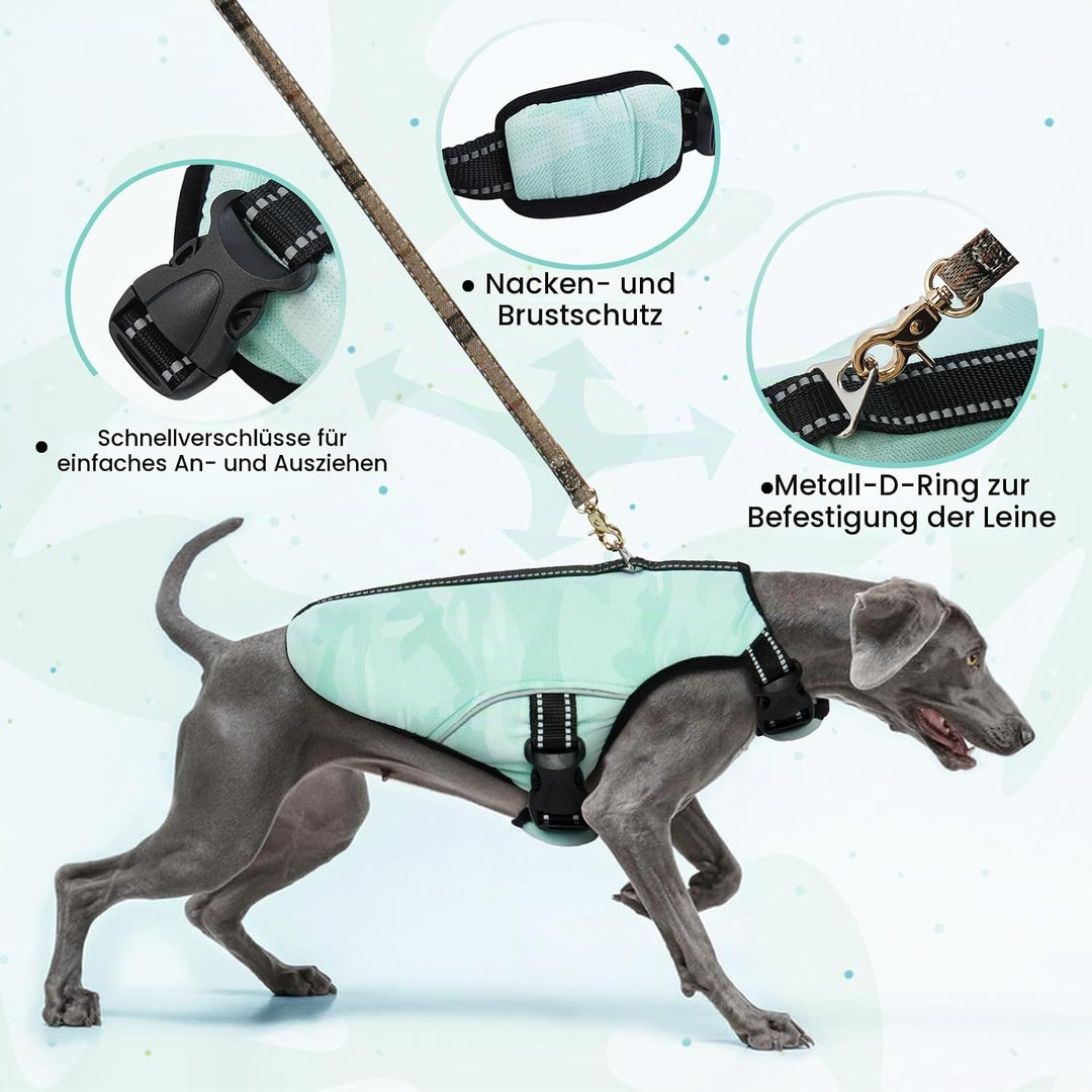 Kühlweste für Hunde, Hundekühlungsmantel Sommer Sicherheitsweste Atmungsaktive &amp; Reflektierende für