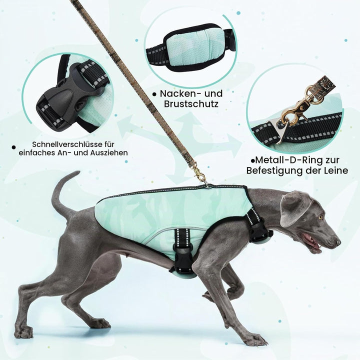 Kühlweste für Hunde, Hundekühlungsmantel Sommer Sicherheitsweste Atmungsaktive &amp; Reflektierende für