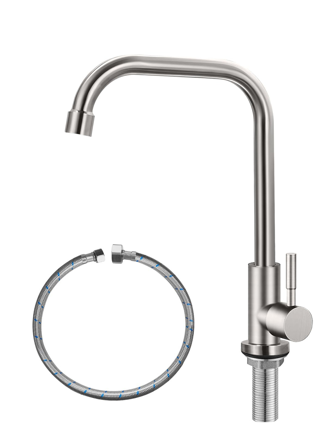 Nur kalter Wasserhahn, Einloch-Küchenspüle, SUS304 Edelstahl, gebürstetes Nickel