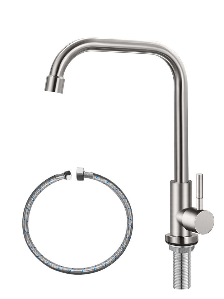 Nur kalter Wasserhahn, Einloch-Küchenspüle, SUS304 Edelstahl, gebürstetes Nickel