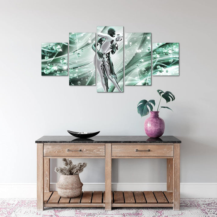 Runa Art Wandbilder Abstrakt Liebe 5 Teilig Bild auf Vlies Leinwand Deko Wohnzimmer Schlafzimmer Kus