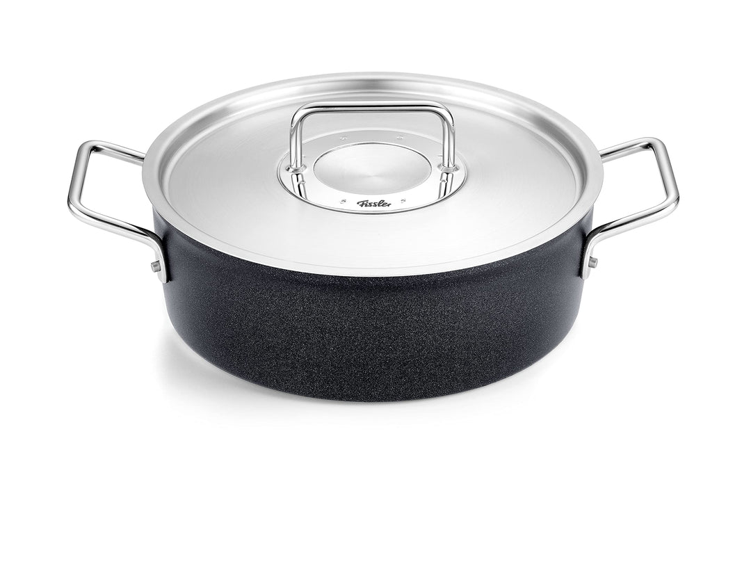 Fissler Adamant / Aluminium-Bräter (Ø 24 cm, 3,1L) Bratentopf-beschichtet mit Metall-Deckel, antihaf