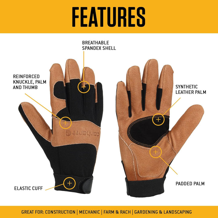 Carhartt Men's The Dex Ii Glove, Black, X-Large