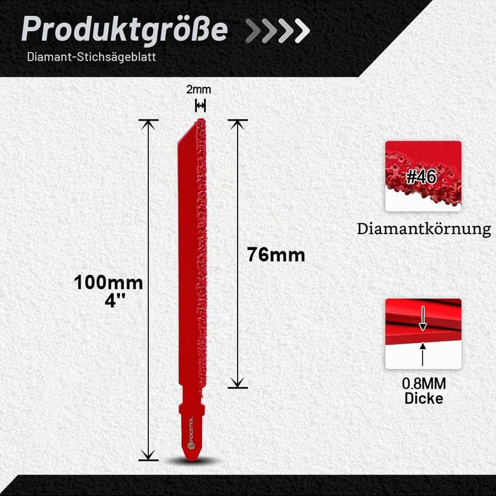 FOCSTOL Diamant-Stichsägeblatt - 3 Stück 100mm Trennscheibe mit T-Schaft für Fiberglas Marmor Kunsts