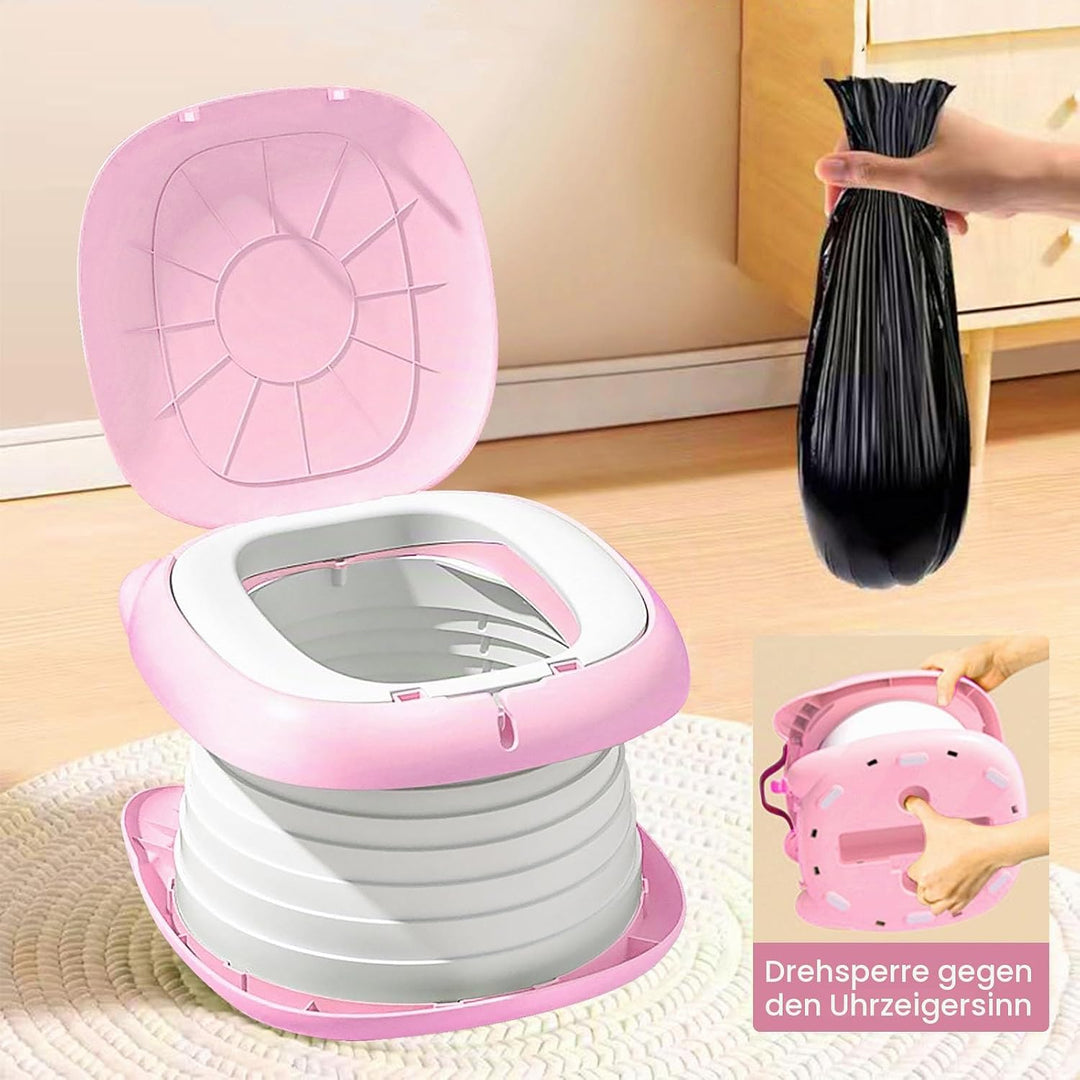 Faltbarer Toilettensitz für Kinder, Reisetöpfchen für Auto, Outdoor &amp; Indoor, Praktisch für Camping