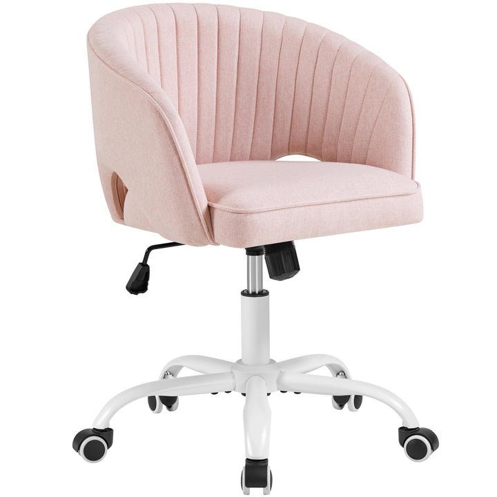Yaheetech Homeoffice Stuhl Drehbar Schminkstuhl mit Schaukelfunktion, Rosa | Höhenverstellbar Schrei