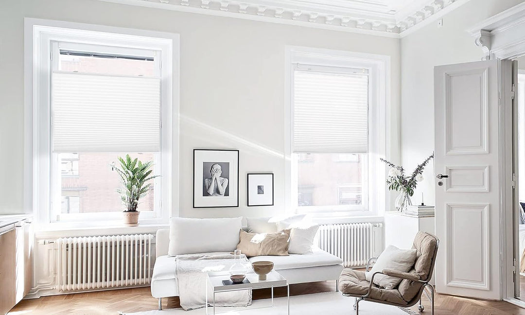 bobodeco Plissee ohne Bohren Klemmfix Faltrollo Jalousie Weiss 60x130cm (BxH), Plisseerollo Sichtsch