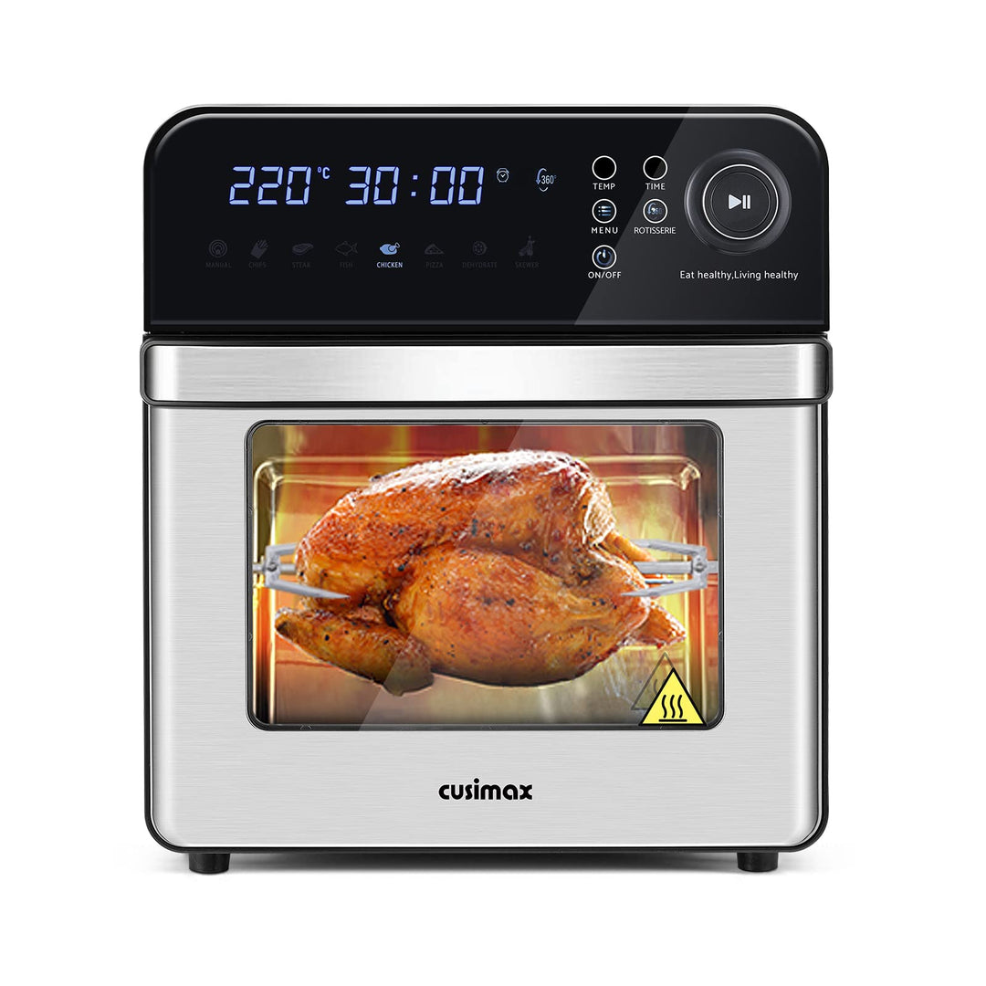 CUSIMAX Heissluftfritteuse 14,5 Liter 8 in 1 Airfryer Oven für Fritteuse Dehydrieren Rotisserie Back