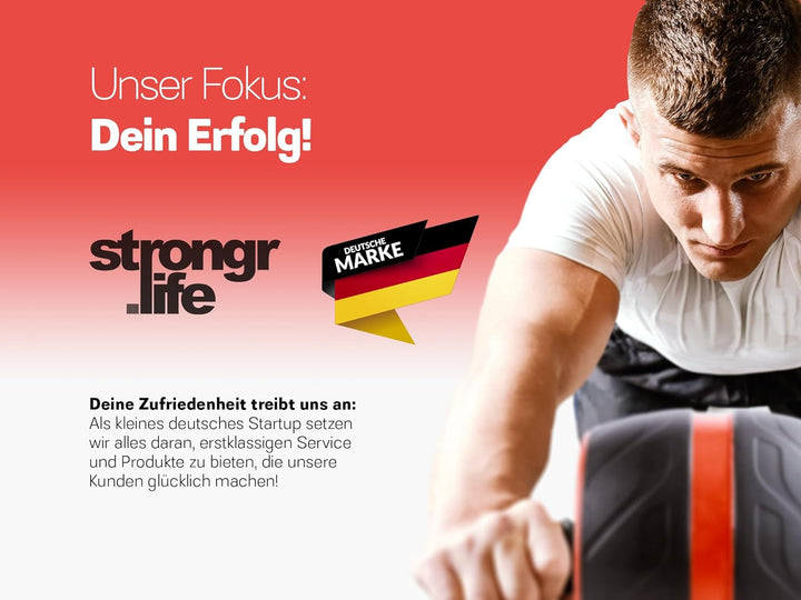 Strongr.life Bauchtrainer für Zuhause - Bauchmuskeltrainer inkl. Schiebepads - Extra breiter Bauchro