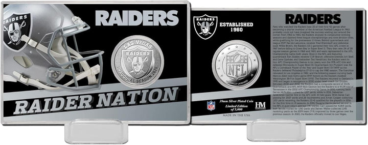 Highland Mint Las Vegas Raiders Team History Silver Coin Card