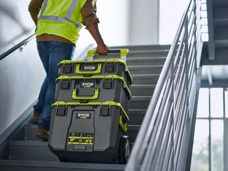 RYOBI LINK Aufbewahrungsbox RSL102 Werkzeugbox M (bis zu 36 kg Tragfähigkeit, Wasserdicht nach IP65)