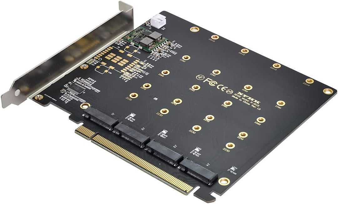 Xiwai 4 x NVME M.2 AHCI auf PCI-E Express 3.0 Gen3 X16 Raid Karte mit Lüfter VROC Raid0 Hyper Adapte