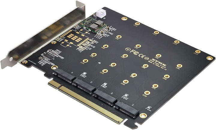 Xiwai 4 x NVME M.2 AHCI auf PCI-E Express 3.0 Gen3 X16 Raid Karte mit Lüfter VROC Raid0 Hyper Adapte