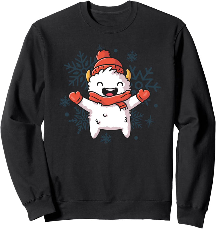 Yeti Christmas Shirt Cute Womens Holiday Shirts Snowflake Sweatshirt
