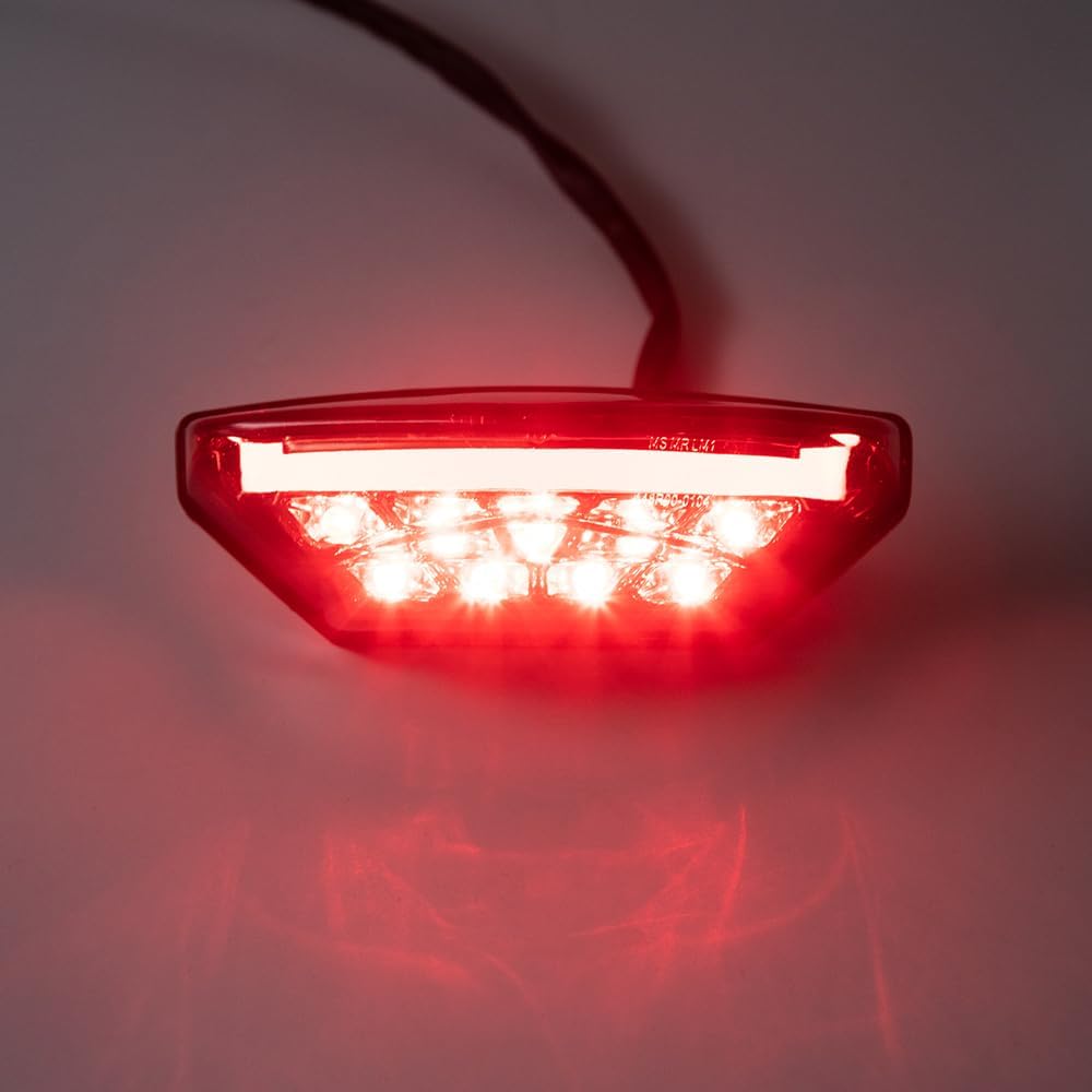 evomosa Motorrad Rücklicht LED rot Bremsleuchte hinten Kennzeichenleuchte Tagfahrlicht Universal für