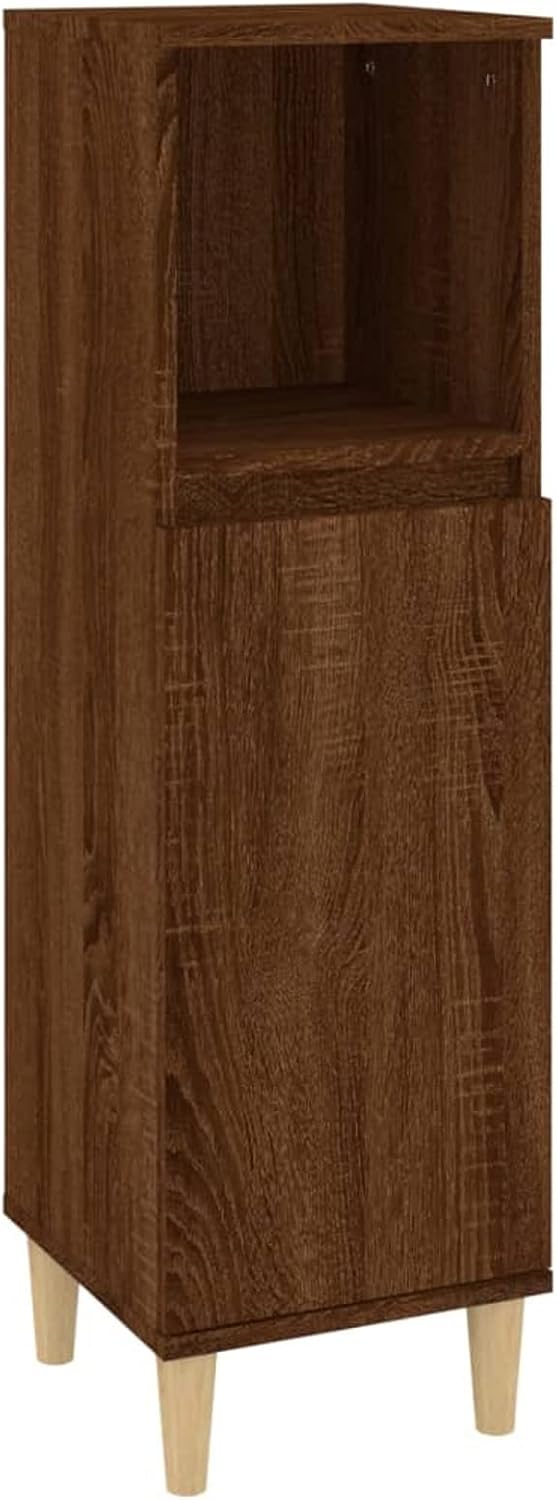 Tidyard Badezimmerschrank Mittlerer Schrank mit 1 Ablage und 2 Fächer hinter der Tür Badschrank Badr