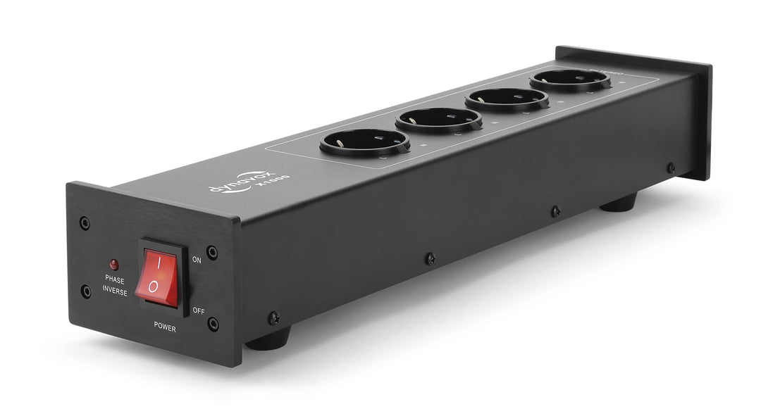 Dynavox HiFi-Netzfilter X1000B, Mehrfach-Steckdosenleiste mit 4 gefilterten Steckplätzen, LED-Kontro