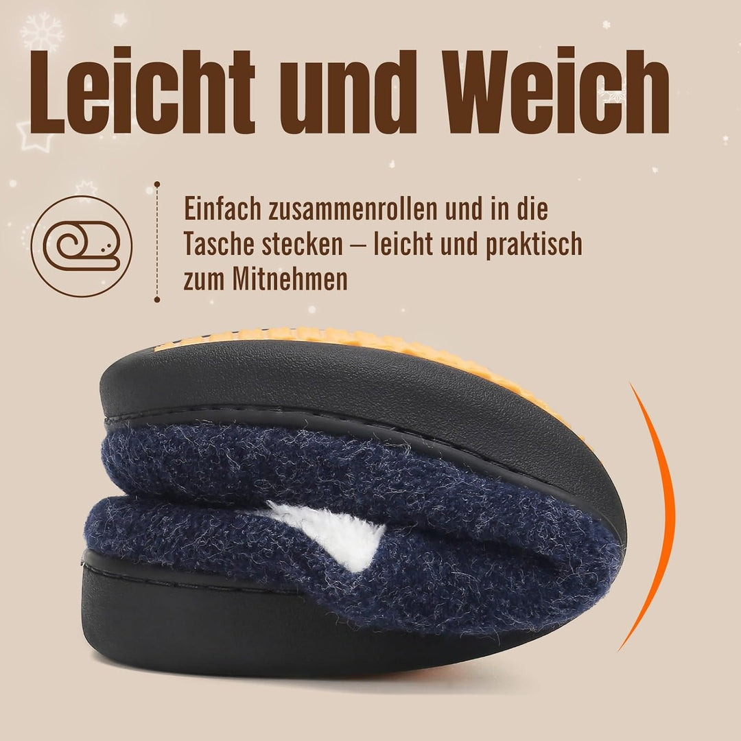 Mishansha Herren Damen Warme Hausschuhe Winter Memory Foam Plüsch Pantoffeln Rutschfest Slippers,Gr.
