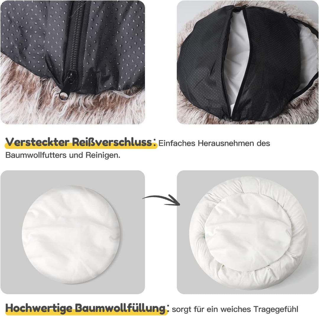 CATISM Katzenbett Flauschig Katzendecke, 50cm Gemütlich Katzenbett für grosse Katzenkätzchen Washbar