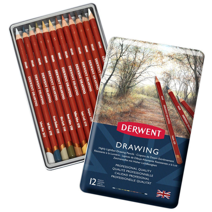 Derwent Drawing Buntstifte, Zeichnen &amp; Schreiben, 12er-Set, Ideal zum Illustrieren &amp; Detaillieren, P
