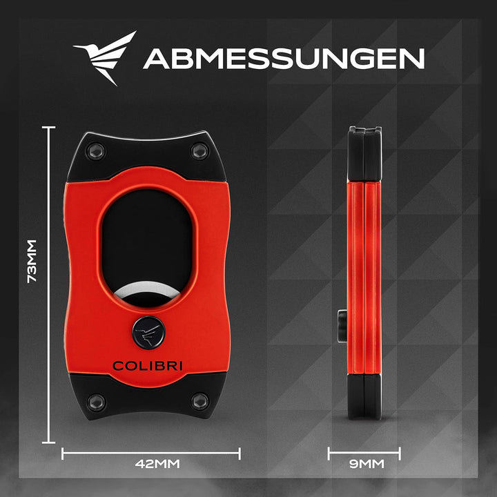Colibri S-Cut Zigarrenschneider - Klassischer Gerader Schnitt - Bis zu 66 Ringmass Zigarren - Ergono