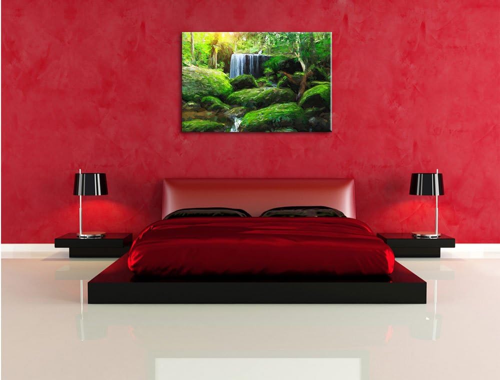 Pixxprint Regenwald in Thailand / 100x70cm Leinwandbild bespannt auf Holzrahmen/Wandbild Kunstdruck