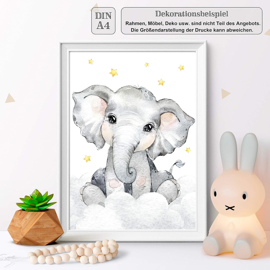 LALELU-Prints Bilder Kinderzimmer Poster Babyzimmer Deko Mädchen Jungen Kinderbilder Set Kinderzimme