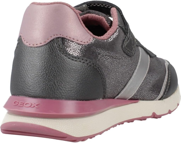 Geox Mädchen J Fastics Girl B Sneaker 24 EU Grey Old Rose, 24 EU Grey Old Rose