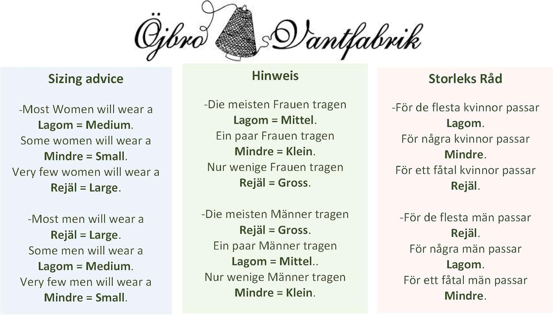 ÖJBRO VANTFABRIK Fäustlinge 4 Lagen 100% Merinowolle versch. Modelle, Grösse S-L (6-11) Handschuhe S