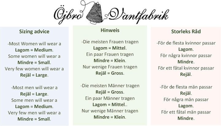 ÖJBRO VANTFABRIK Fäustlinge 4 Lagen 100% Merinowolle versch. Modelle, Grösse S-L (6-11) Handschuhe S