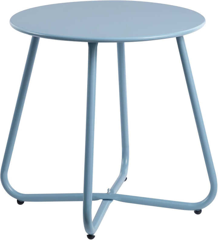 HollyHOME Beistelltisch Outdoor Balkontisch Klein Gartentisch Rund Beistelltisch Metall Wetterfest L