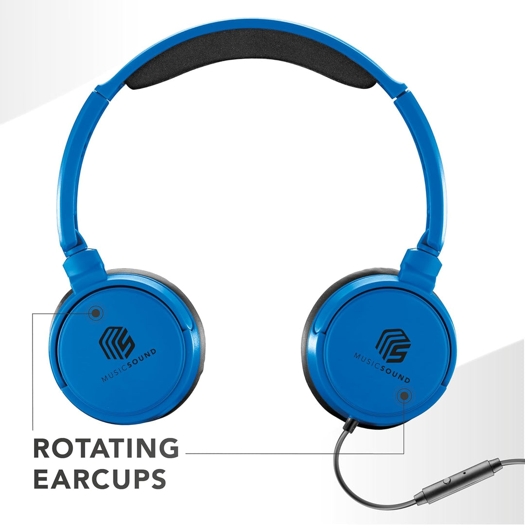 Music Sound | Bügelkopfhörer mit Kabel Over Ear Basic | On-Ear-Kopfhörer Faltbarer Kopfbügel mit 1,2