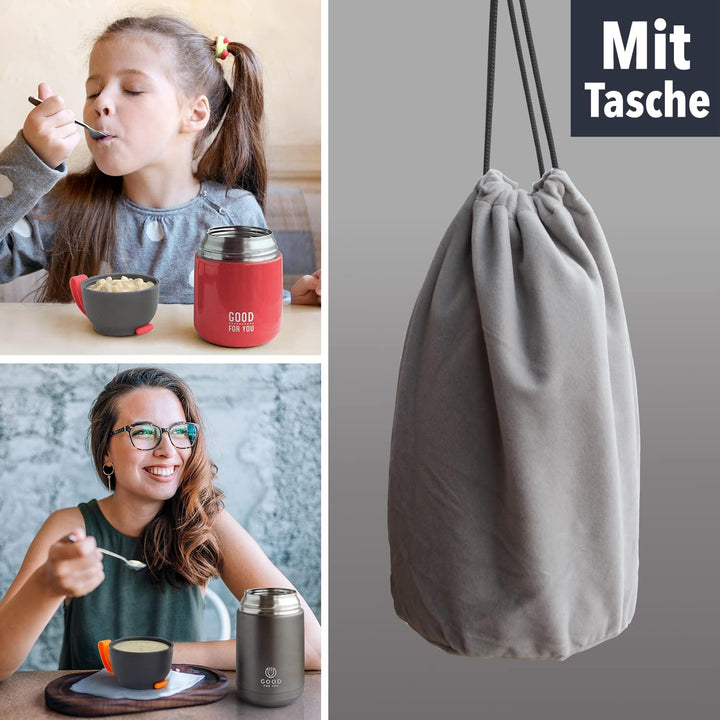 GOOD FOR YOU - Isolierter Lebensmittelbehälter – 530 ml Edelstahlbehälter für warme und kalte Mahlze