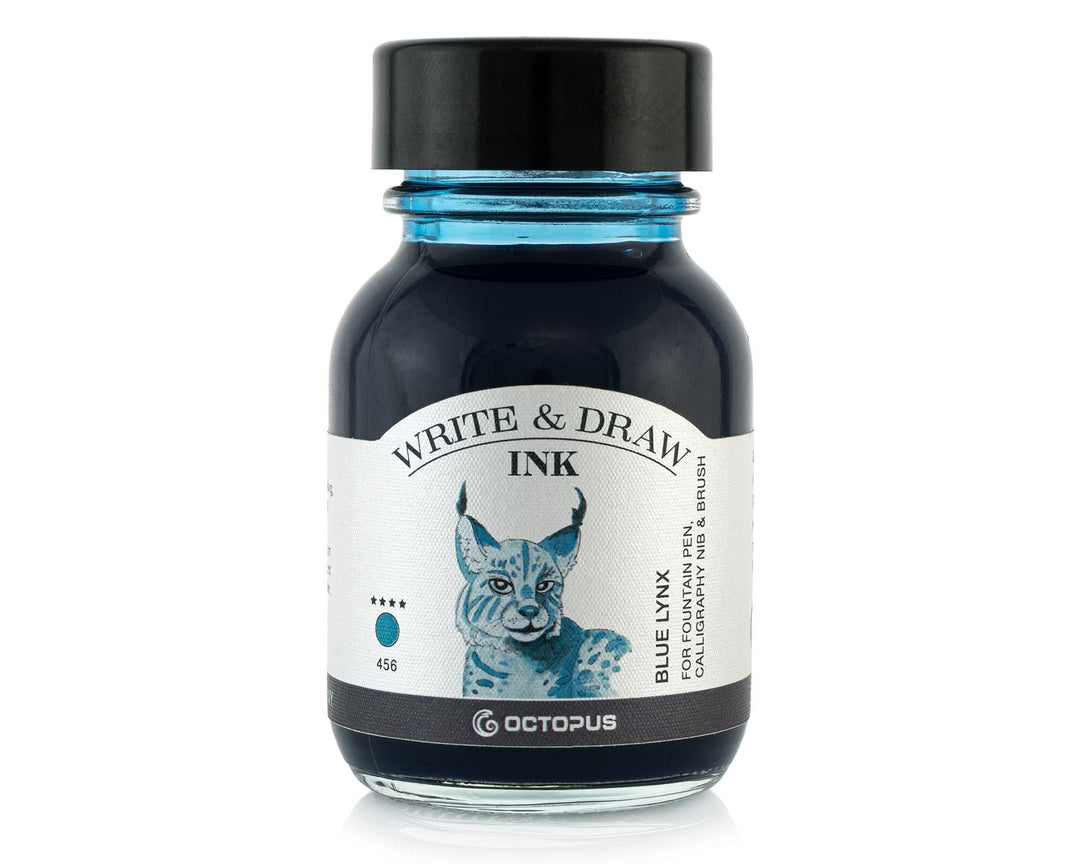 Octopus Write and Draw Ink 456 Blue Lynx, wasserfeste Tinte zum Schreiben und Zeichnen, Kalligraphie