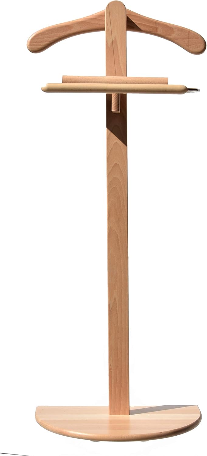 Hagspiel Herrendiener, Kleiderständer Buchenholz natur lackiert (stummer Diener), Made in