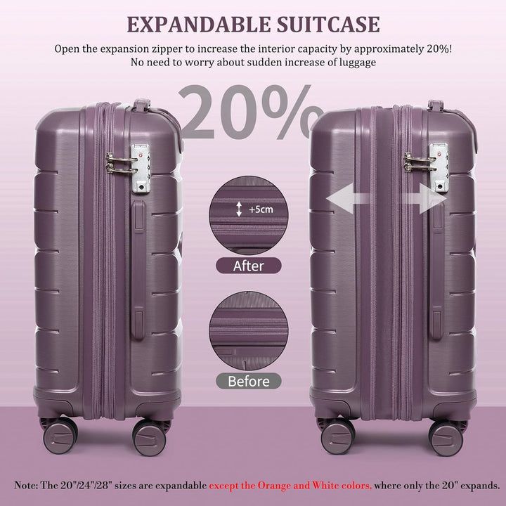 Sea choice Hartschalenkoffer Set 4 Teilig S/M/L/XL Rollkoffer Handgepäck 100% PP Reisekoffer mit 360