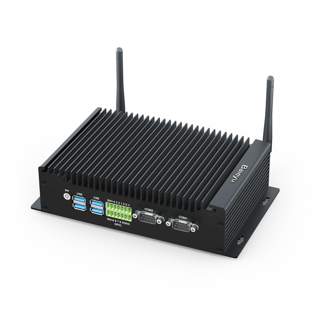 Baieyu Industrie PC Lüfterlos Windows 11 Pro, Core i3-10110U Industrie PC 8 GB DDR4 RAM 256 GB M.2 S