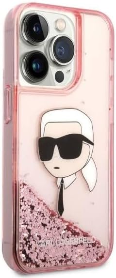 Karl Lagerfeld KLHCP14XLNKHCP Hülle für iPhone 14 Pro Max 6,7" rosa hardcase Glitter Karl Head