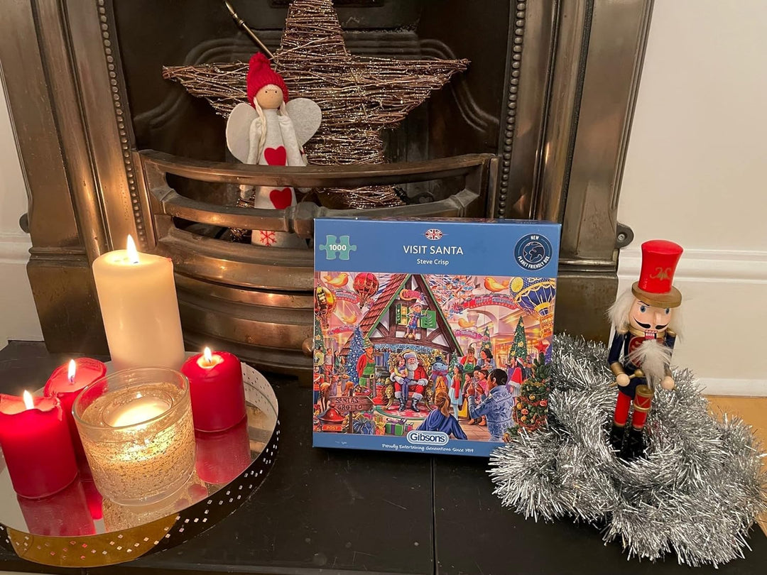 Visit Santa Illustriert von Steve Crisp – Gibsons Puzzle – 1000 Teile Puzzle für Jugendliche und Erw
