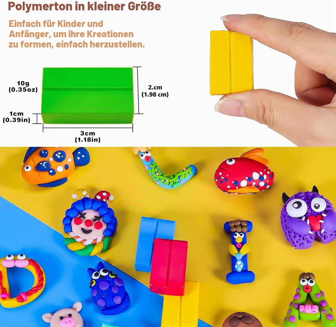 iFergoo Modelliermasse-Set, 100 Farben, Ofen-Modelliermasse-Set, ungiftig, lebendige Farben für Schm