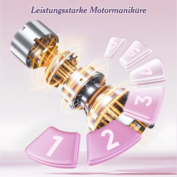 Nagelfräser Kabellos, Elektrische Nagelfeile Kabellos 19 in 1 Fräser für Gelnägel mit LED Licht und