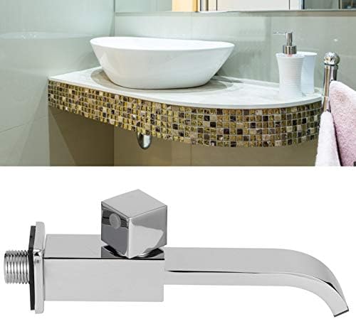 G1/2 Gewinde Wandarmatur Einzelkaltwasserfall Waschbecken Wasserhahn aus massivem Messing, Wandmonta