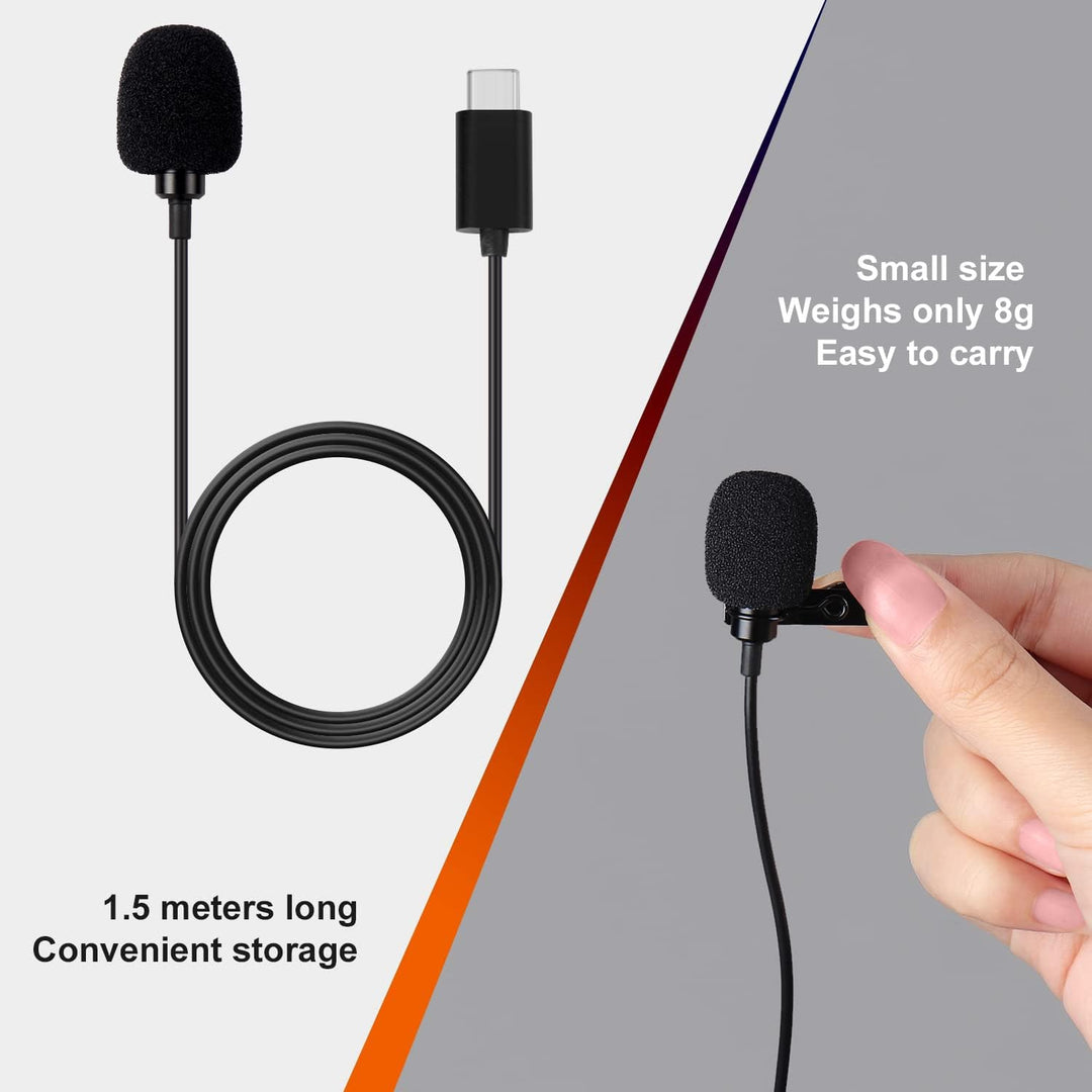 Daffodil MCP150 Lavalier Mikrofon USB C Omnidirektionales Ansteck-Mikrofon mit Befestigungsclip, ide