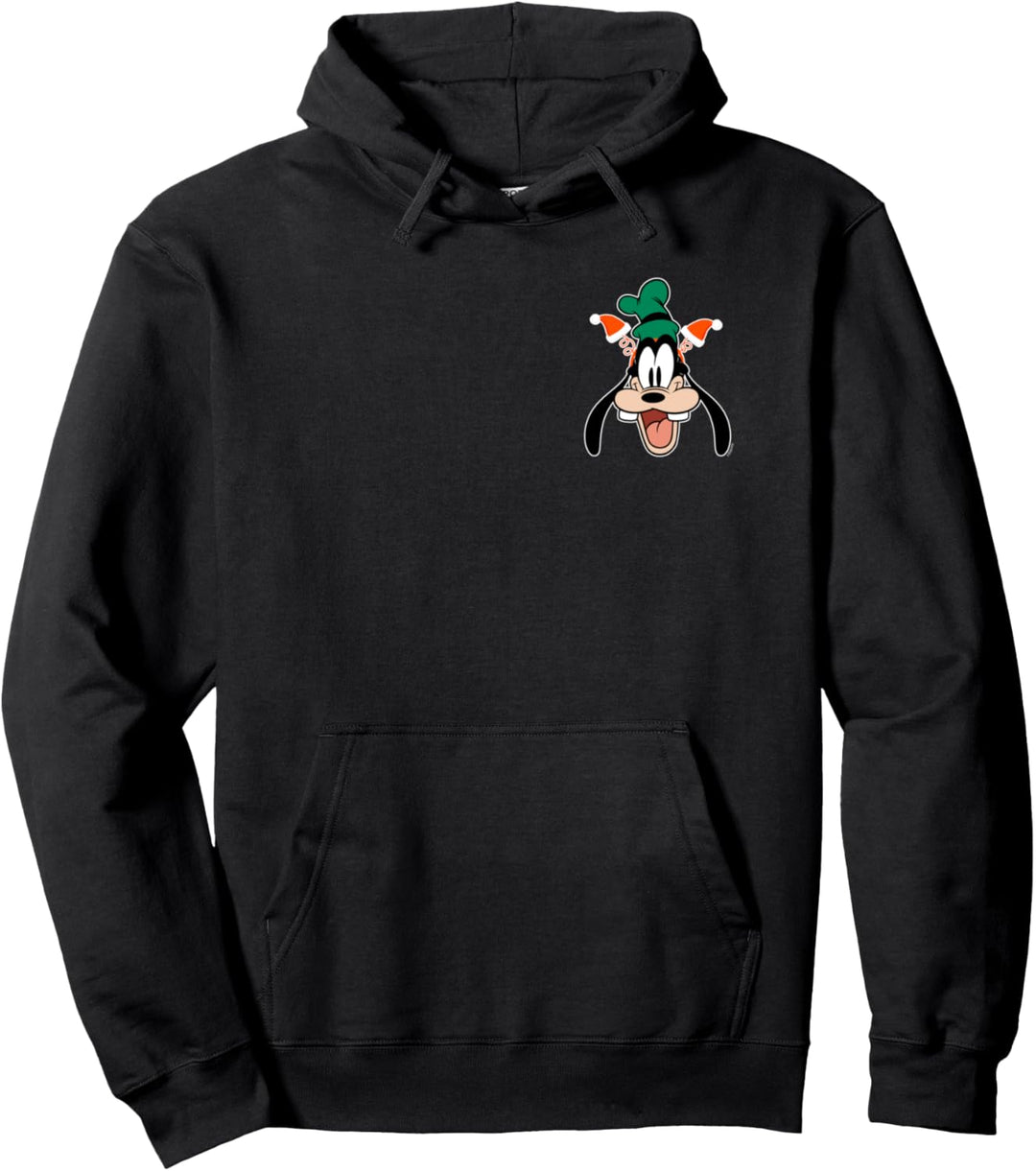 Disney Goofy Christmas Santa Hat Holiday Headband Corner Art Pullover Hoodie