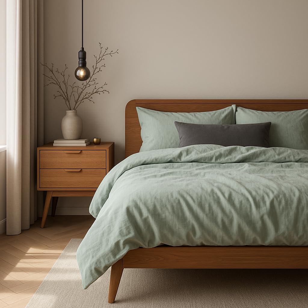 VelvetHome Deluxe Bettwäsche 155x220 Baumwolle Bettbezug 155x220 cm mit Kissenbezug 80x80 cm Hohe Qu