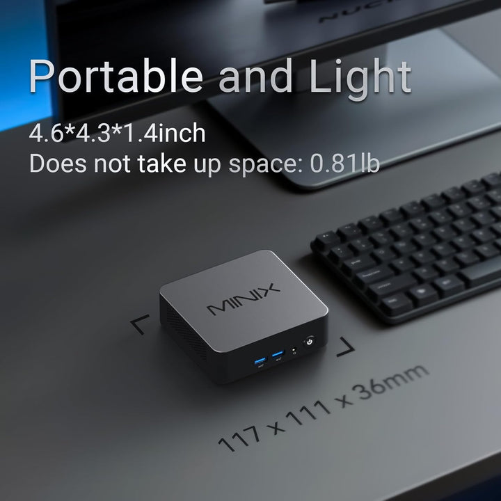 MINIX NUC150 Mini-PC Intel N150, 16 GB DDR5 RAM, 512 GB SSD, 4K Triple Display, USB-C, 2,5 G Etherne