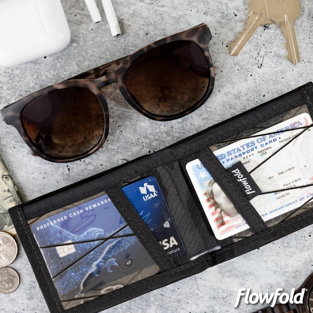Flowfold Recycelte Segeltuch-Geldbörsen – Vanguard Bifold Wallet, Fronttasche, schlanke, minimalisti