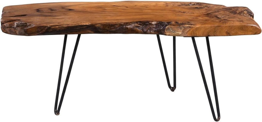 HomeTrends4You Tallus Couchtisch, Holz, Teak, 100 x 40 x 40 cm, Braun Braun
