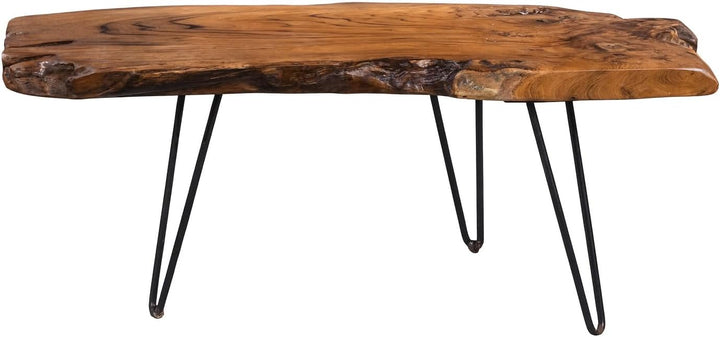 HomeTrends4You Tallus Couchtisch, Holz, Teak, 100 x 40 x 40 cm, Braun Braun